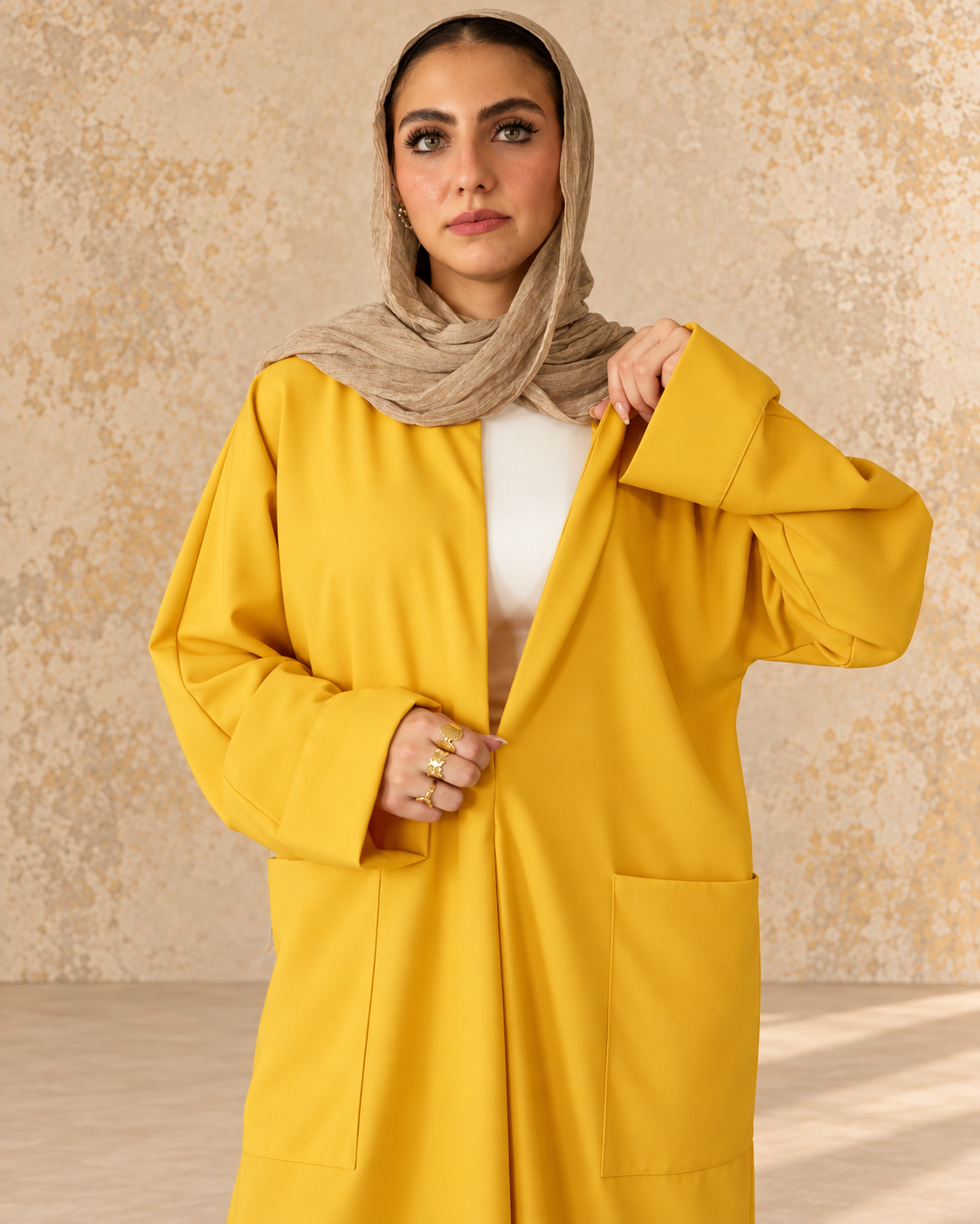 Front nursing zipper on marigold pocket maxi dress