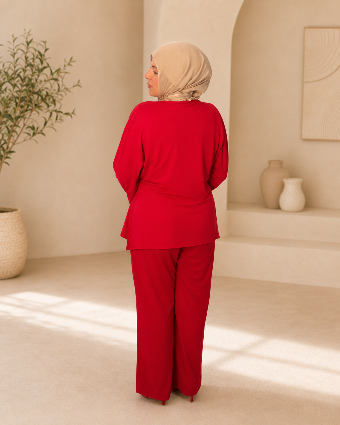 Maternity & Nursing-Friendly Wrap Top and Pants Set