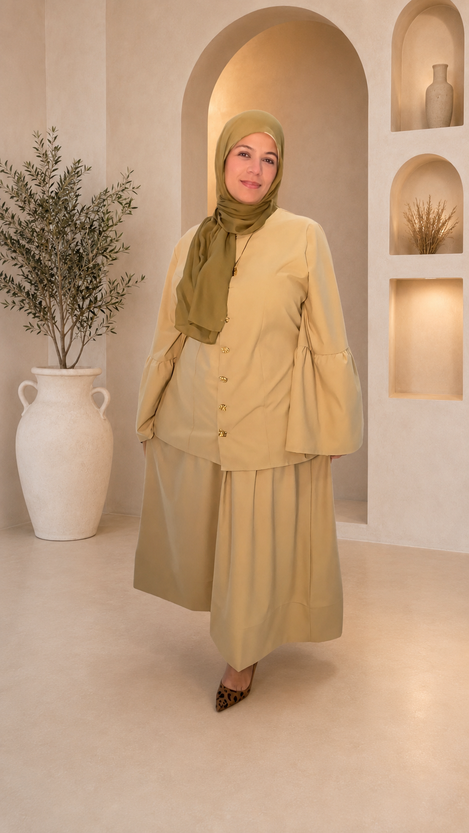 Modest Nursing-Friendly Maxi Skirt Set