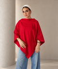 Nursing poncho tunic, full-length front view