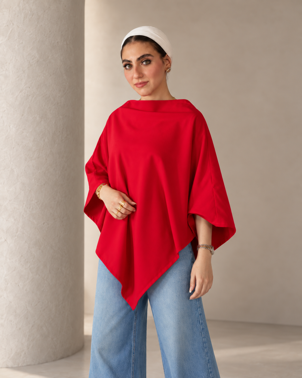 Nursing poncho tunic, side view